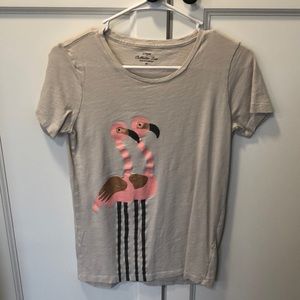 J crew cream flamingo collector tee